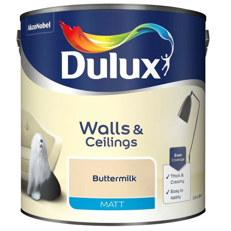 2.5L Dulux Buttermilk Vinyl Matt Emulsion Paint Pease of Garforth