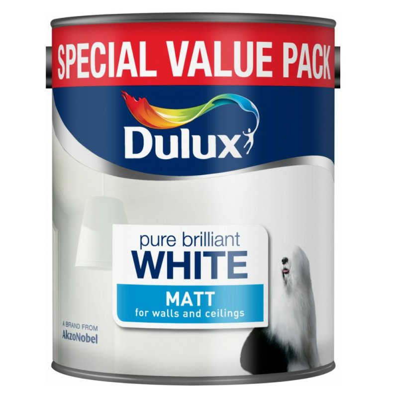 3L Dulux Vinyl Matt Pure Brilliant White Emulsion Paint | Pease of Garforth