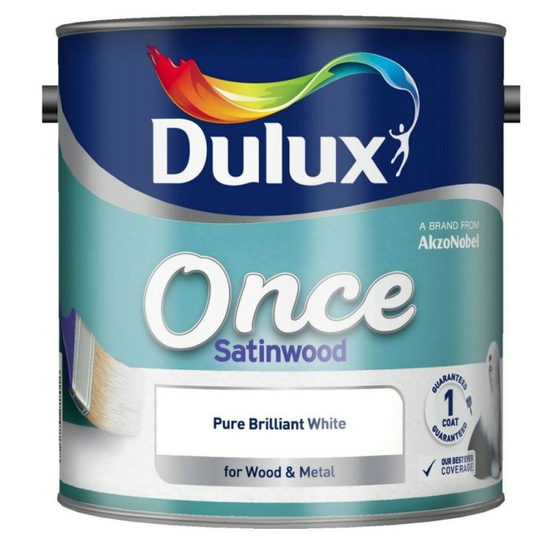 2.5L Dulux Once Satinwood Pure Brilliant White Pease of Garforth