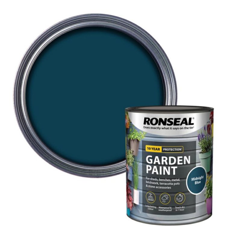 Ronseal 750ml Midnight Blue Garden Paint Pease of Garforth