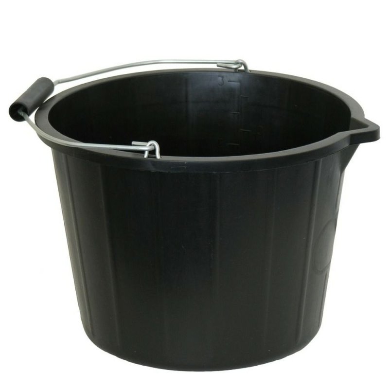 15L Black Plastic Builders Bucket | Pease of Garforth